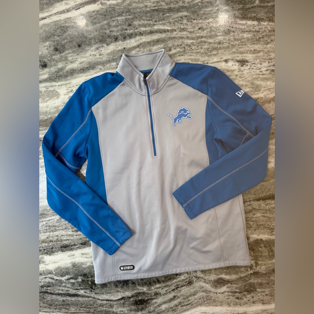 Detroit lions quarter zip pullover shirt size large